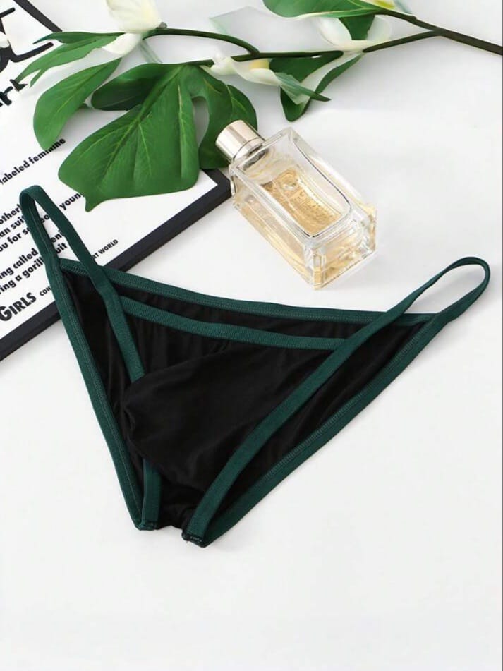 FANDY Men's Sexy Solid Color Mesh Adjustable Thong Underwear